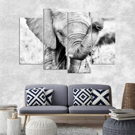 Kenyan Baby Elephant Multi Panel Canvas Wall Art
