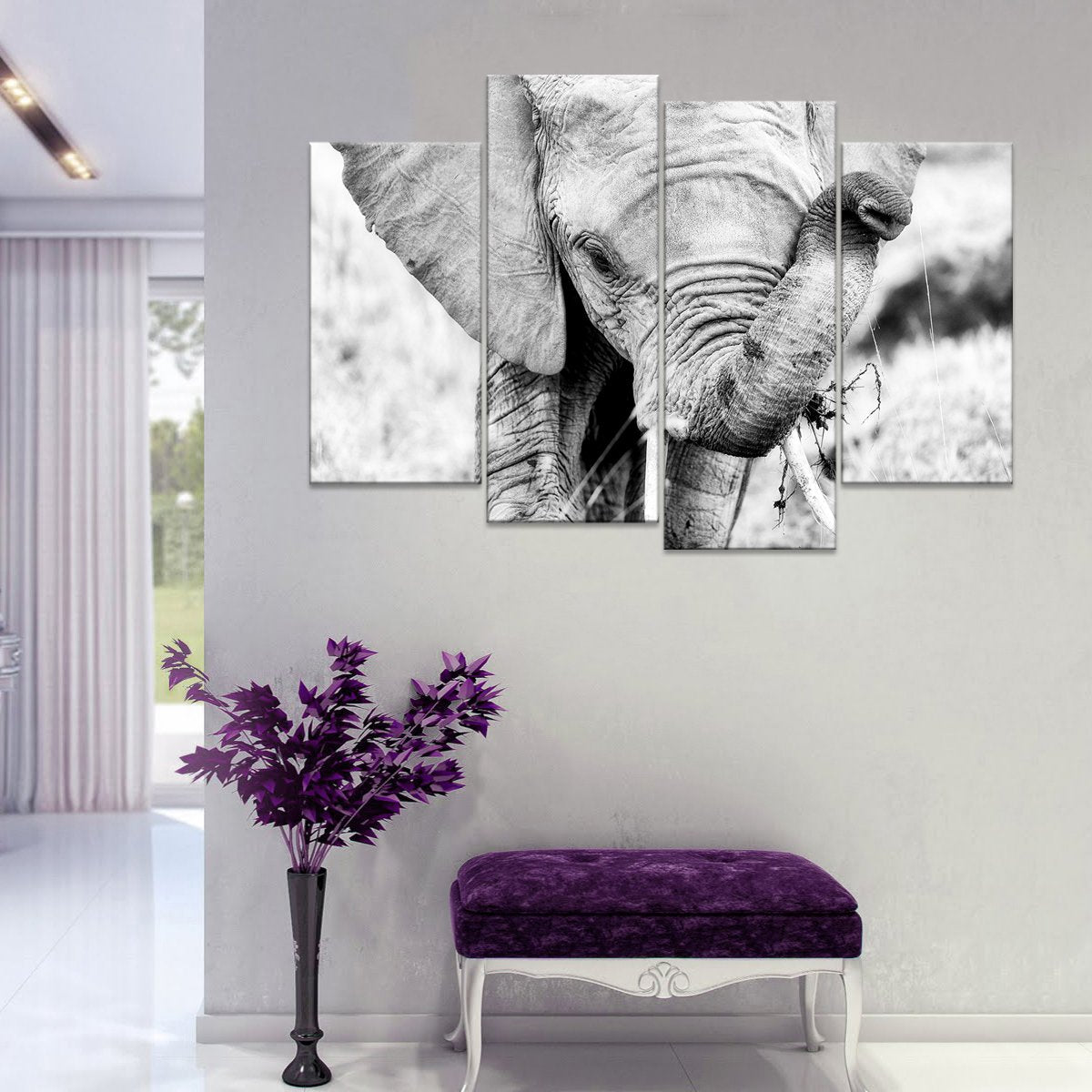 Kenyan Baby Elephant Multi Panel Canvas Wall Art