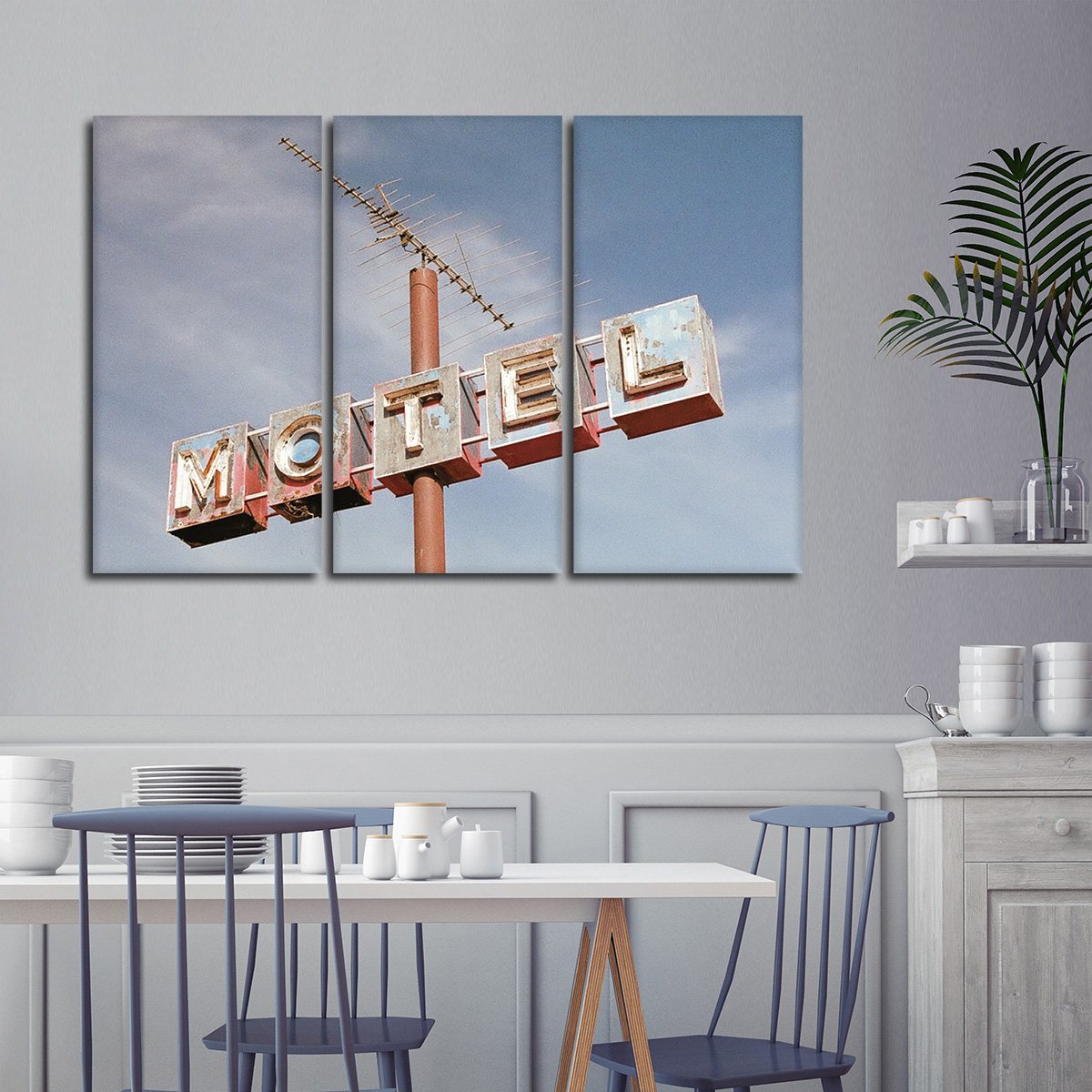 Vintage Motel Multi Panel Canvas Wall Art