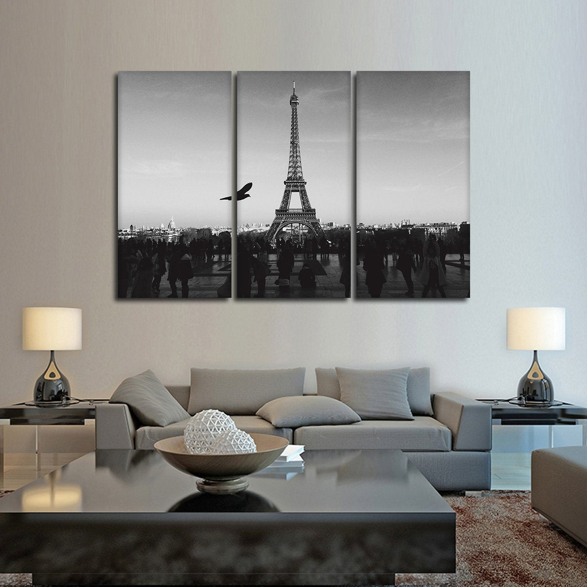 Moody Eiffel Tower Multi Panel Canvas Wall Art