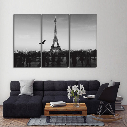 Moody Eiffel Tower Multi Panel Canvas Wall Art