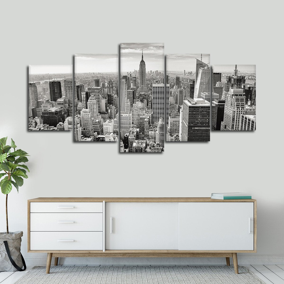Massive Manhattan Skyline Multi Panel Canvas Wall Art