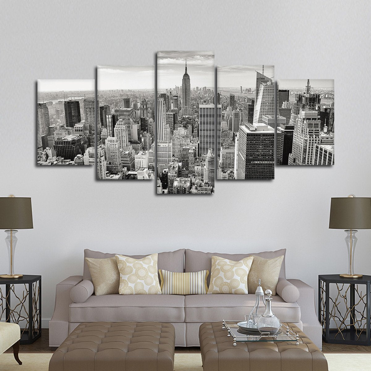 Massive Manhattan Skyline Multi Panel Canvas Wall Art