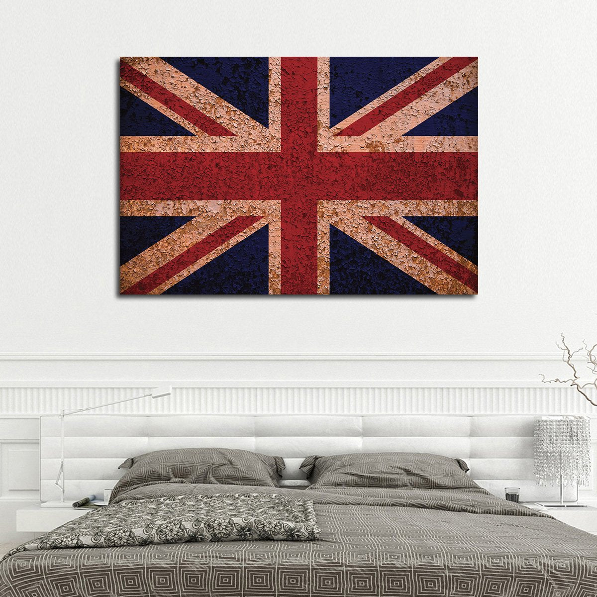 Grunge Great Britain Flag Multi Panel Canvas Wall Art