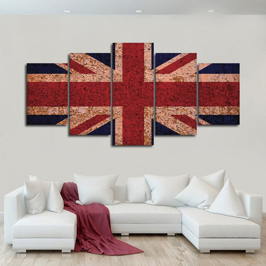 Grunge Great Britain Flag Multi Panel Canvas Wall Art
