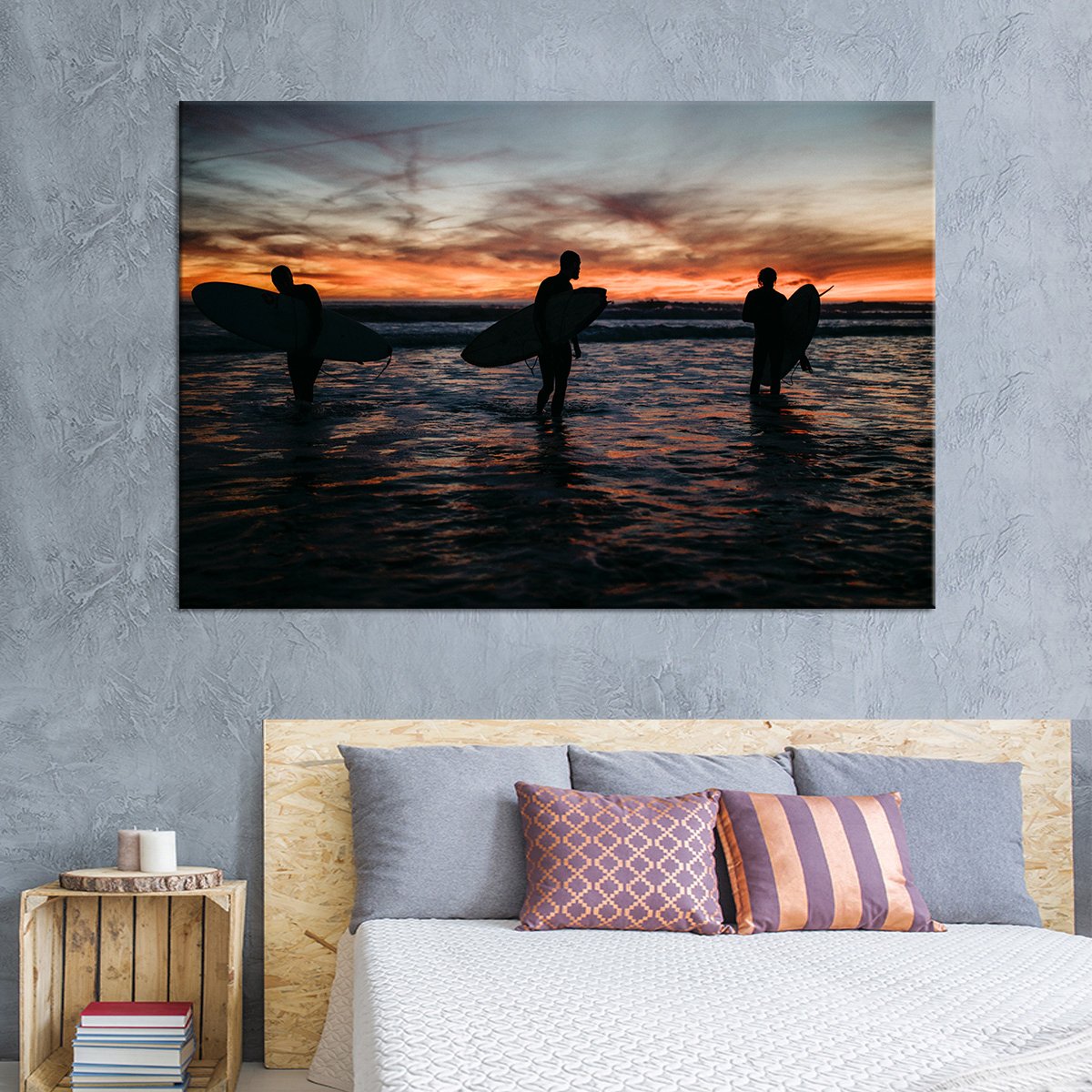 Santa Monica Surfers Multi Panel Canvas Wall Art