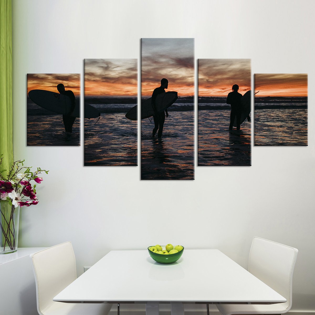 Santa Monica Surfers Multi Panel Canvas Wall Art