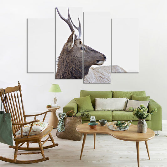 Beautiful Deer Gaze Multi Panel Canvas Wall Art