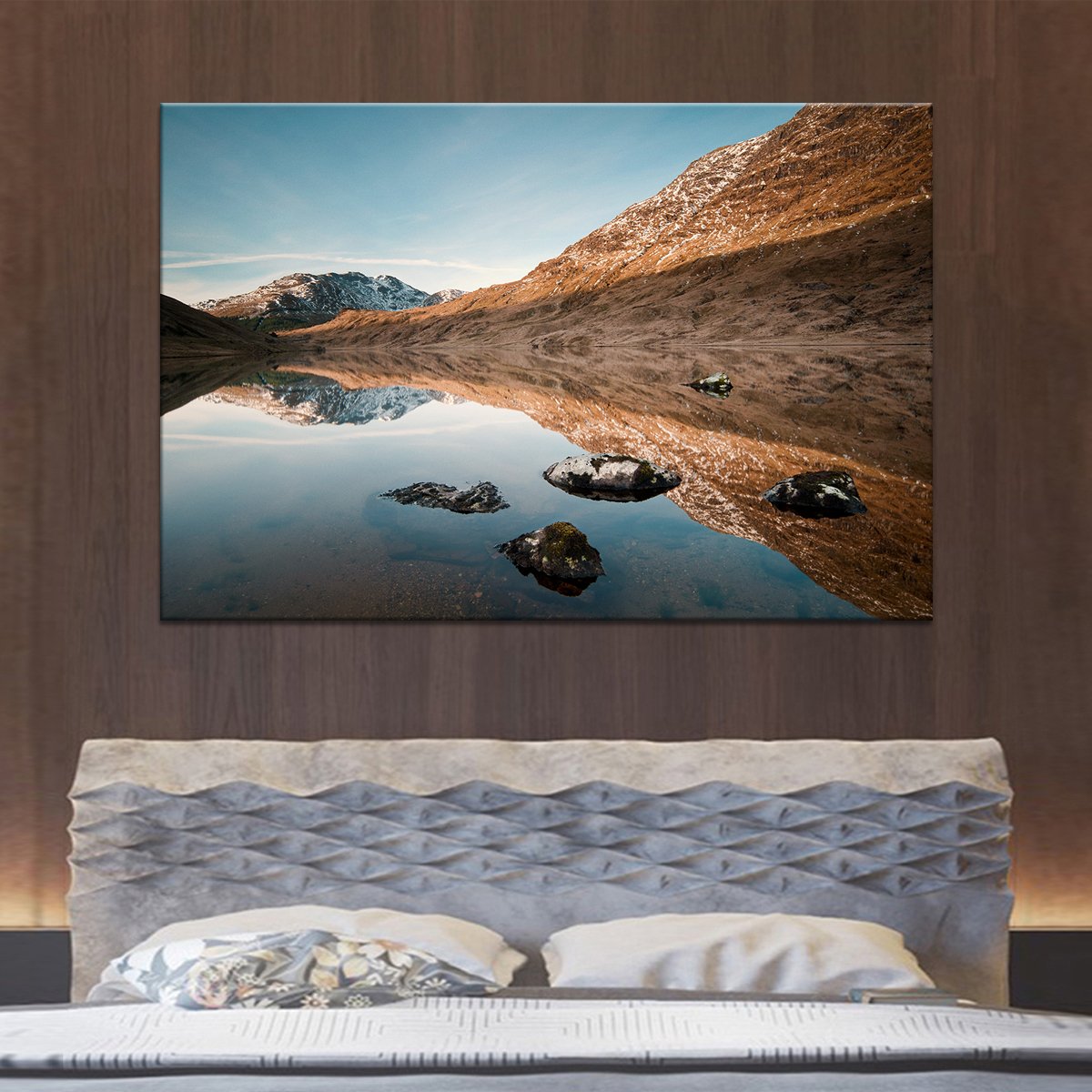 Clear Mountain Reflection Multi Panel Canvas Wall Art