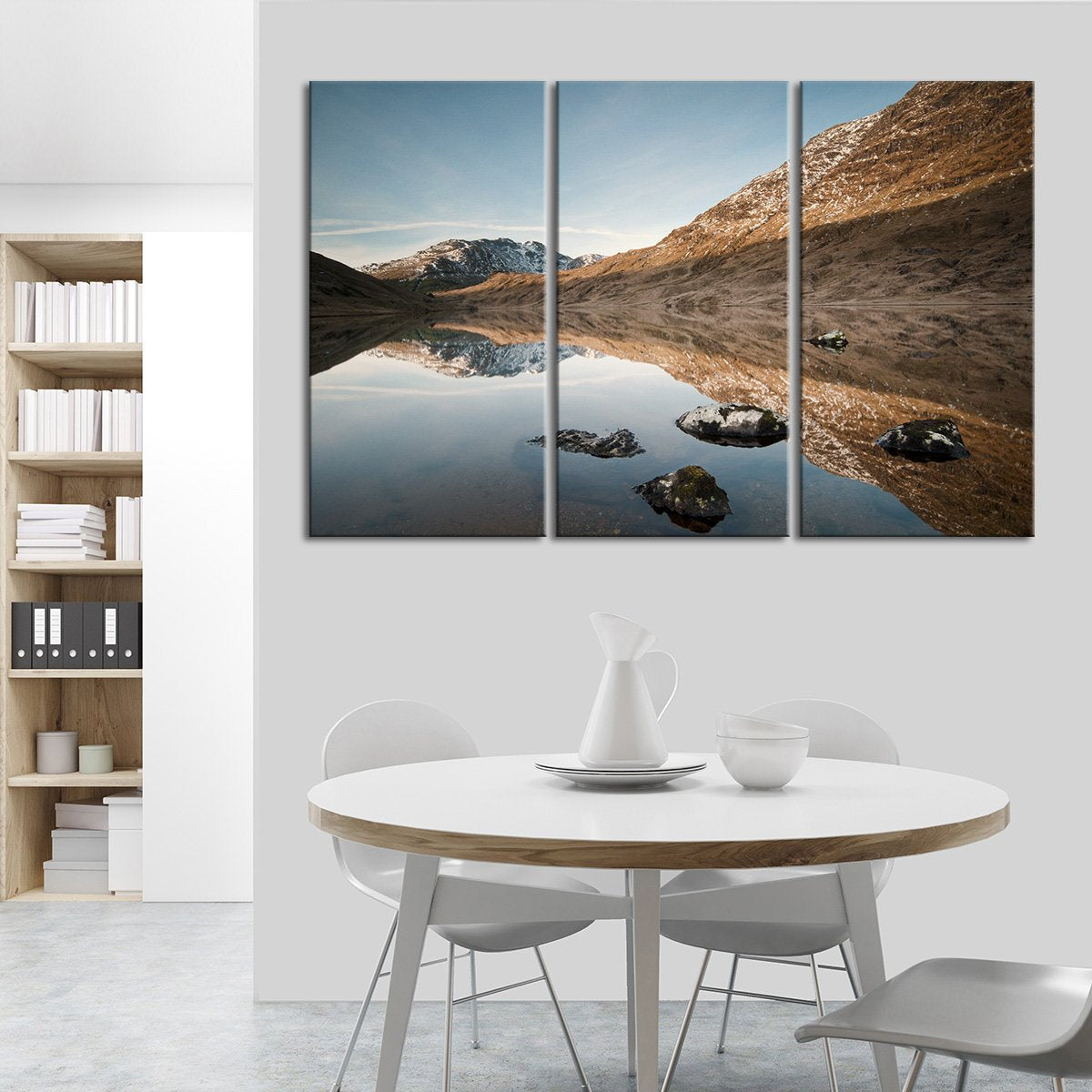 Clear Mountain Reflection Multi Panel Canvas Wall Art