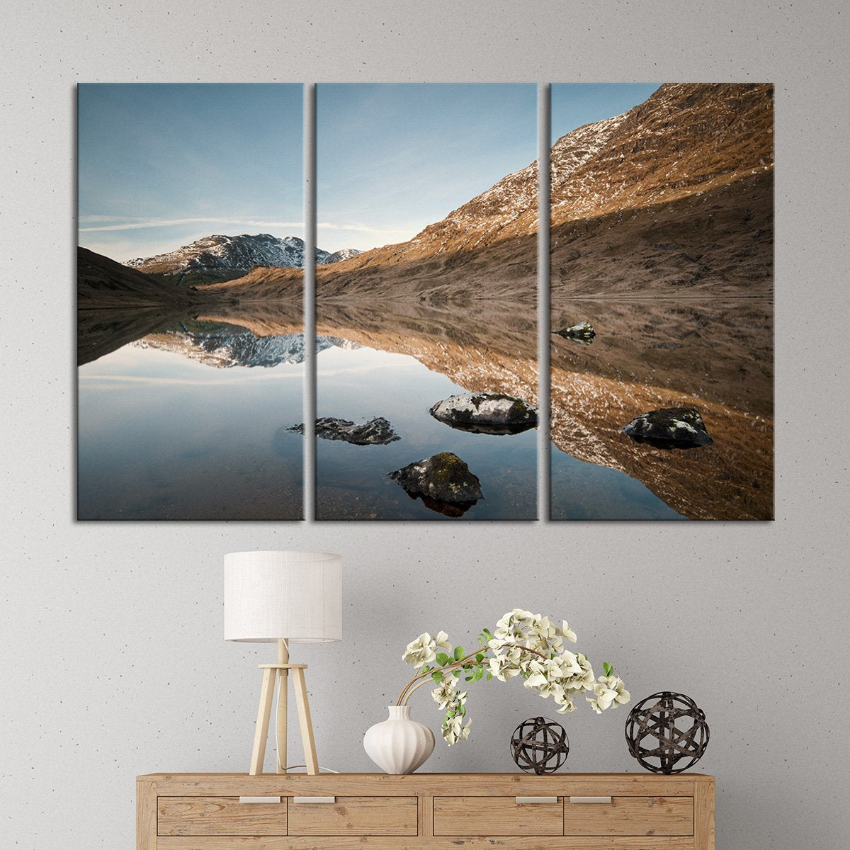 Clear Mountain Reflection Multi Panel Canvas Wall Art