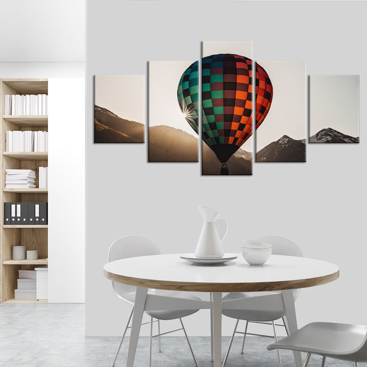 Sunrise Balloon Ride Multi Panel Canvas Wall Art