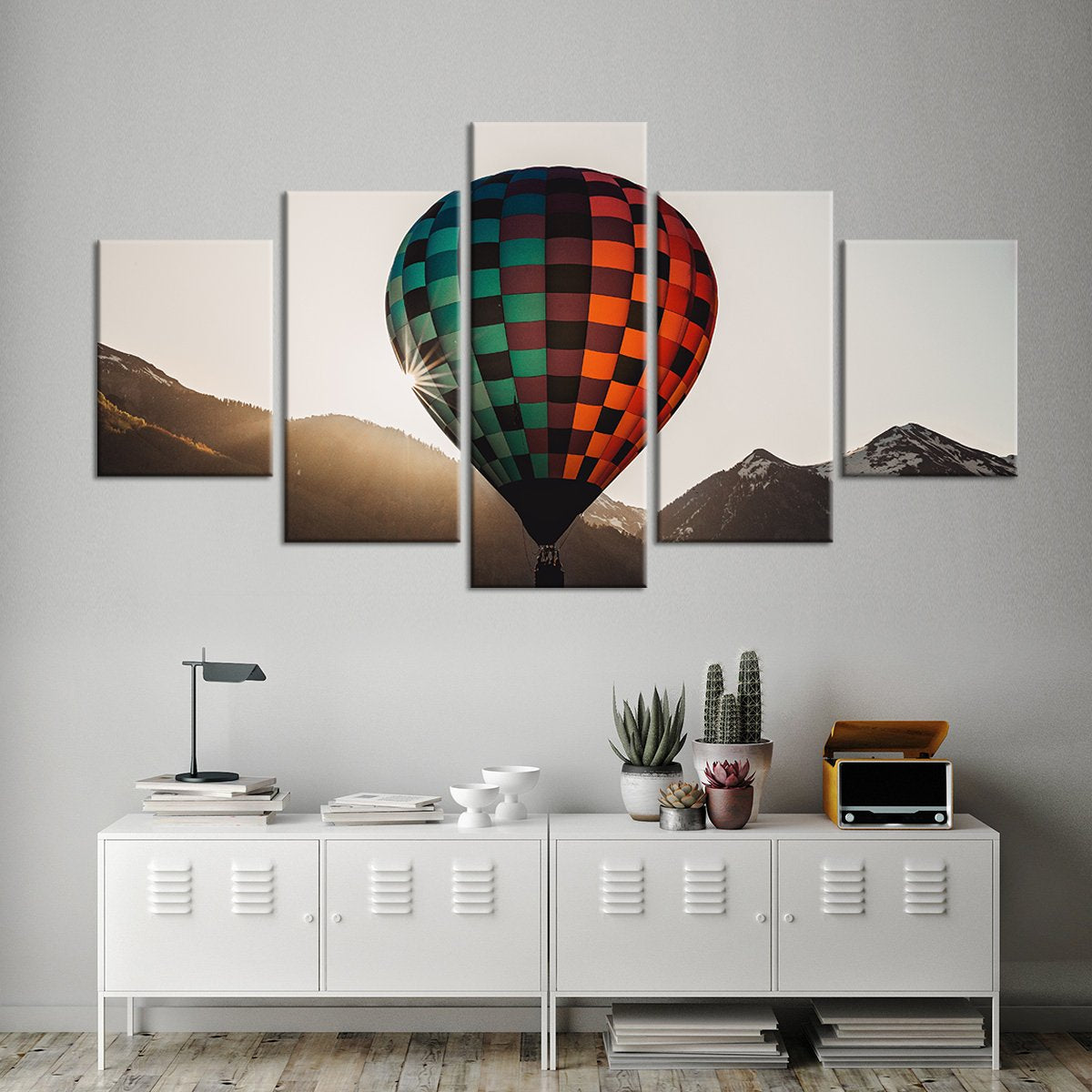Sunrise Balloon Ride Multi Panel Canvas Wall Art