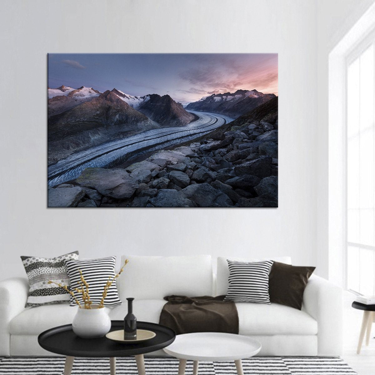 Winding Road At Sunset Multi Panel Canvas Wall Art
