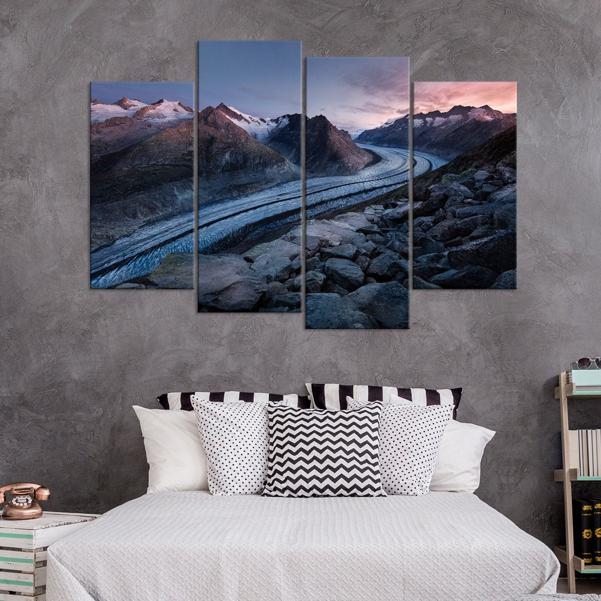 Winding Road At Sunset Multi Panel Canvas Wall Art