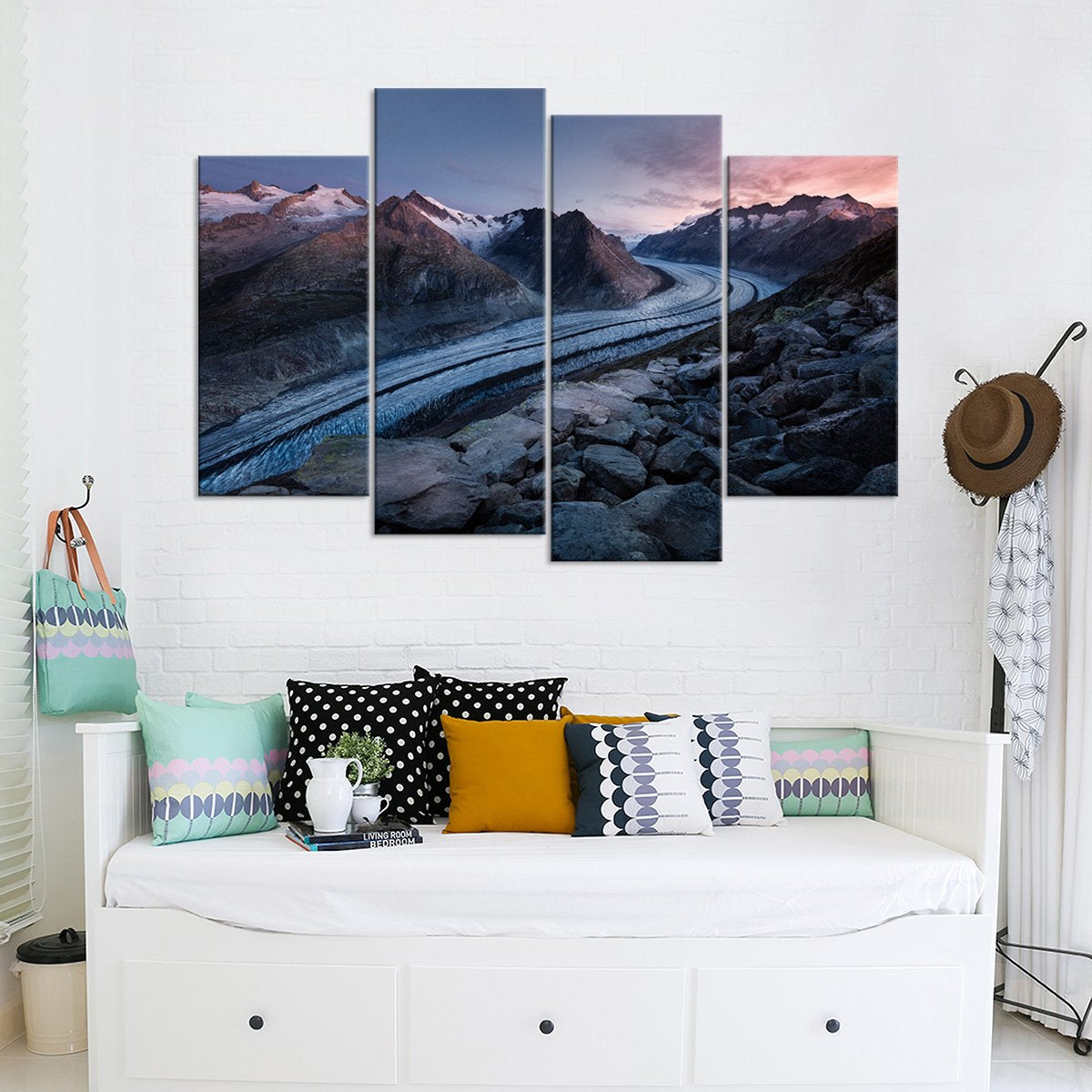 Winding Road At Sunset Multi Panel Canvas Wall Art
