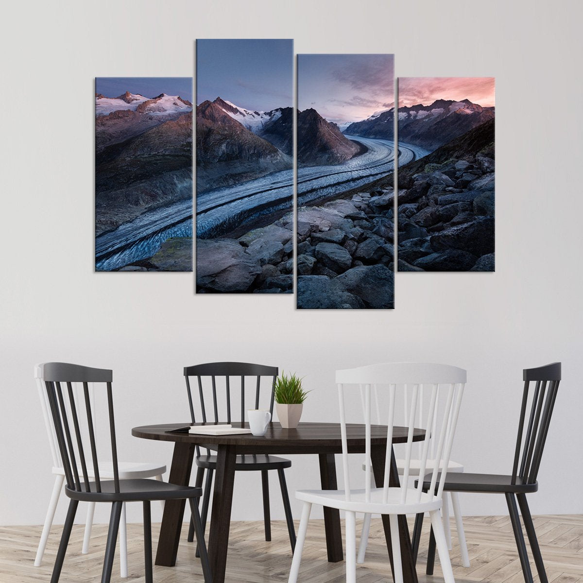 Winding Road At Sunset Multi Panel Canvas Wall Art