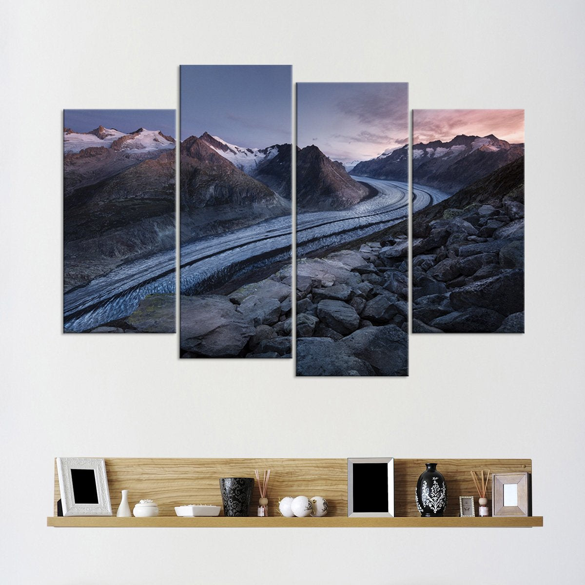 Winding Road At Sunset Multi Panel Canvas Wall Art