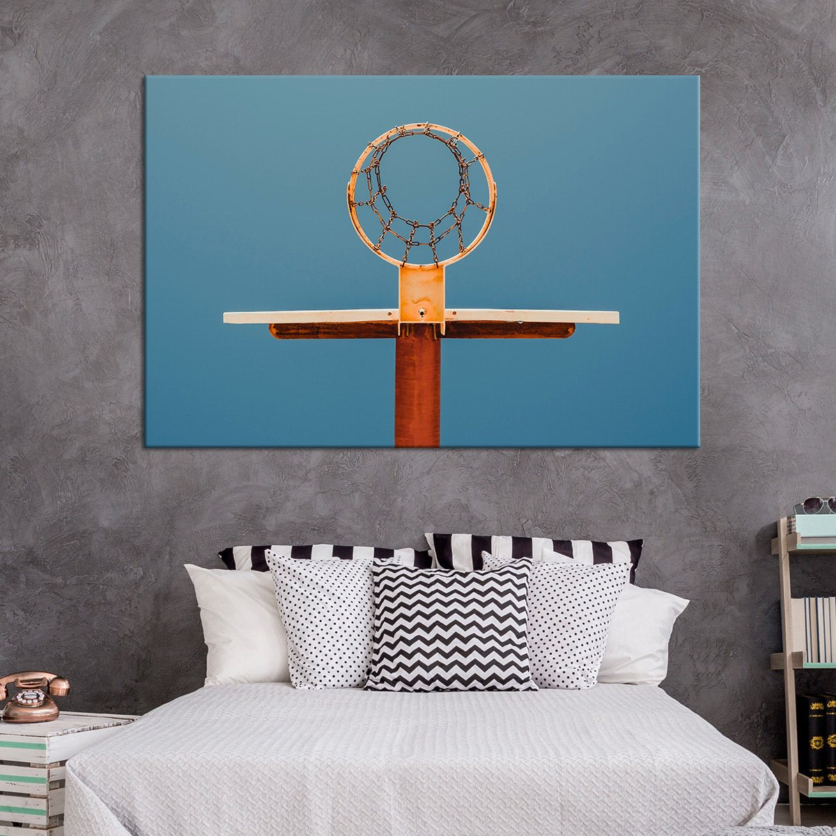 Basketball Hoop View Multi Panel Canvas Wall Art