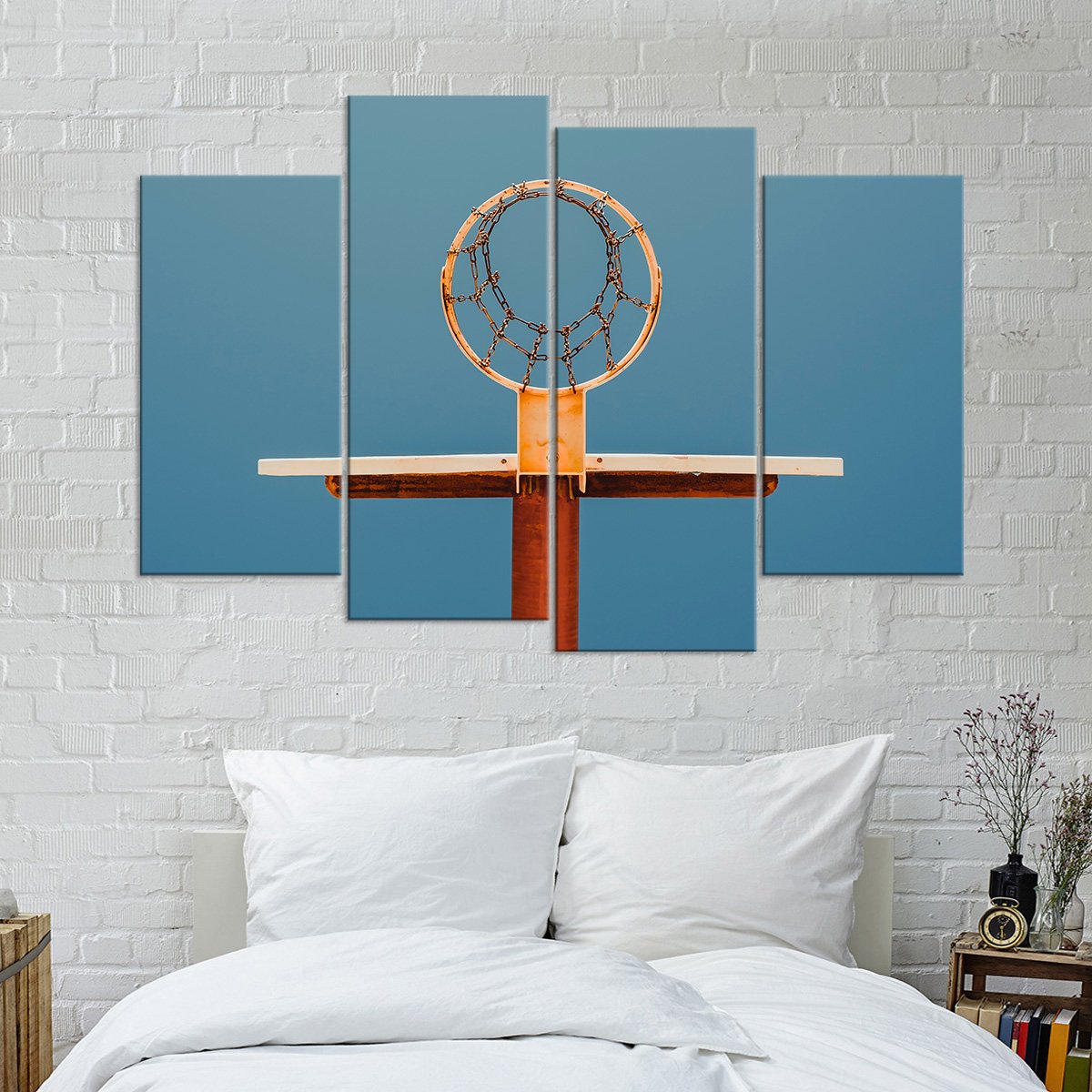 Basketball Hoop View Multi Panel Canvas Wall Art