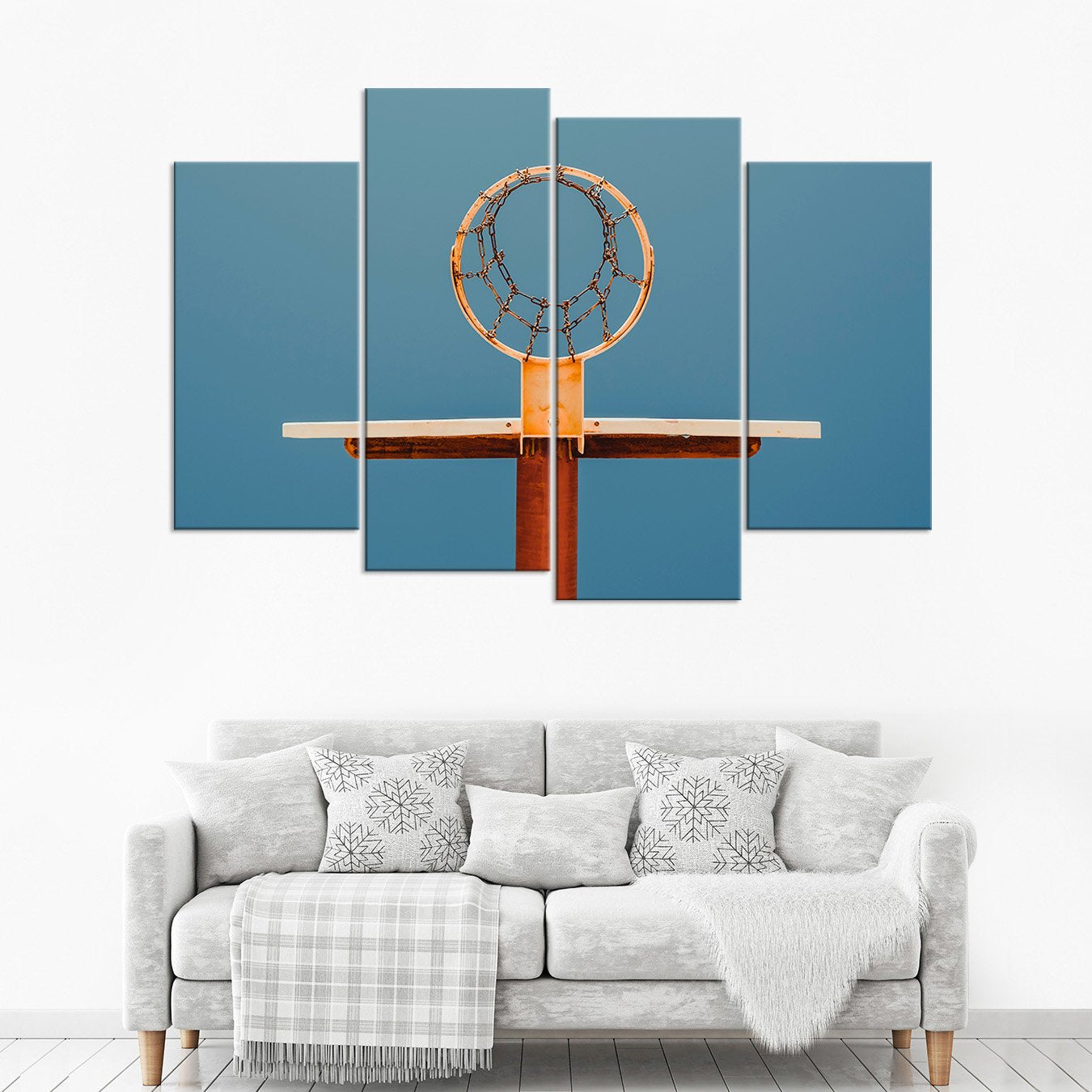 Basketball Hoop View Multi Panel Canvas Wall Art