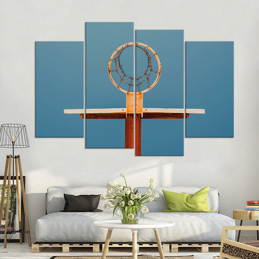 Basketball Hoop View Multi Panel Canvas Wall Art