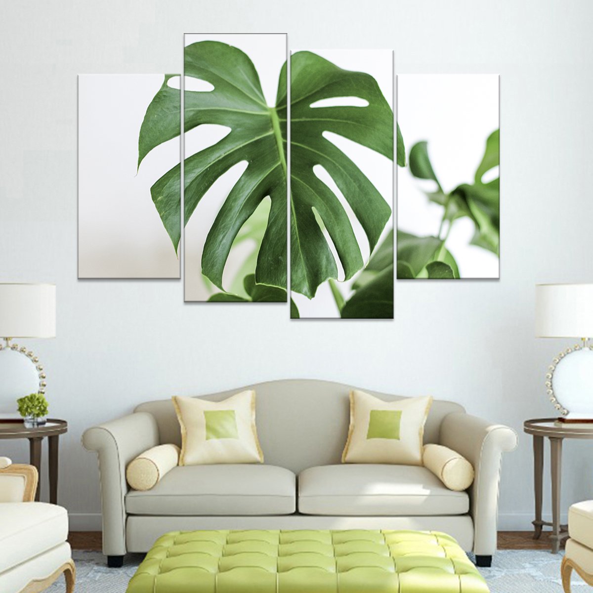 Beautiful Monstera Leaf Multi Panel Canvas Wall Art