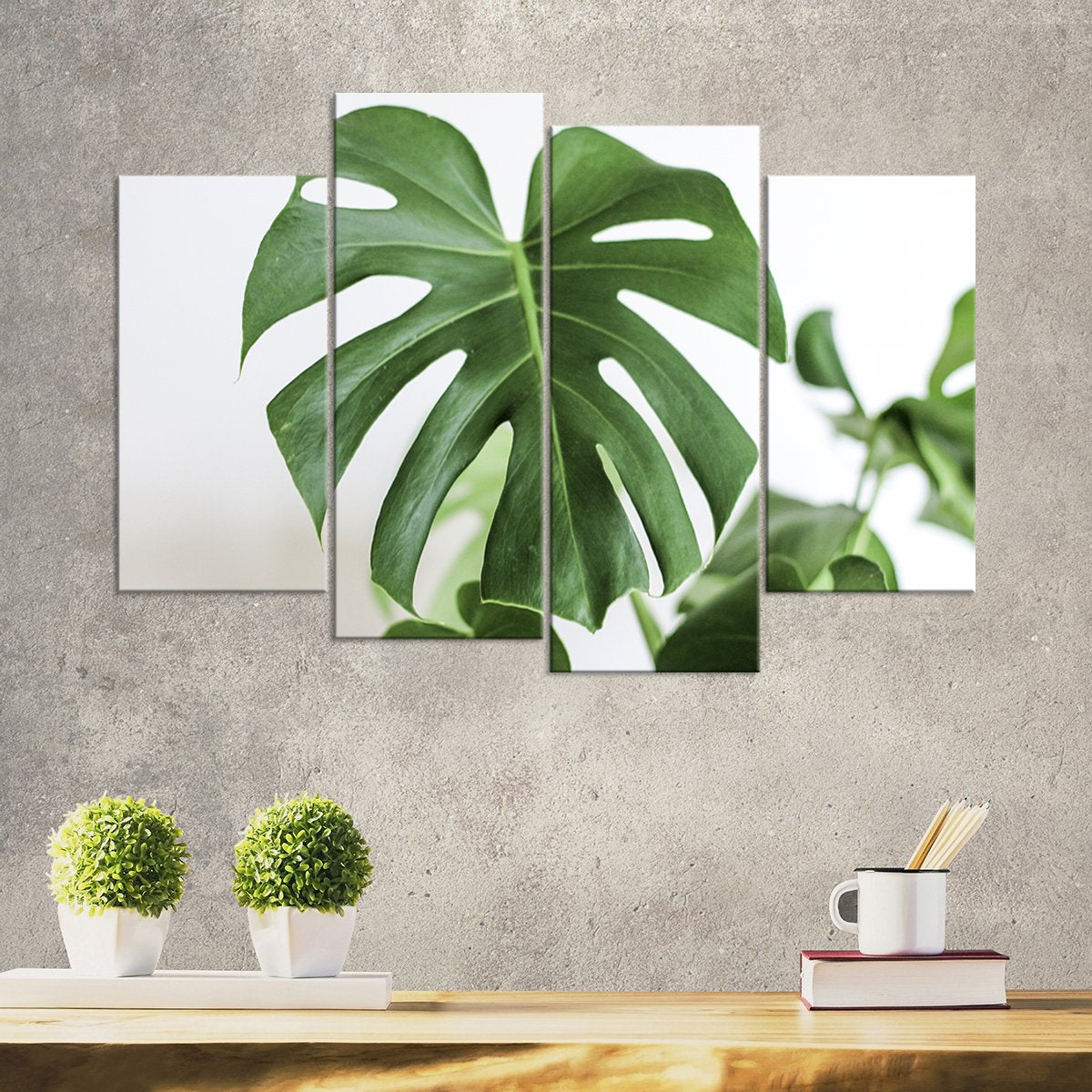 Beautiful Monstera Leaf Multi Panel Canvas Wall Art