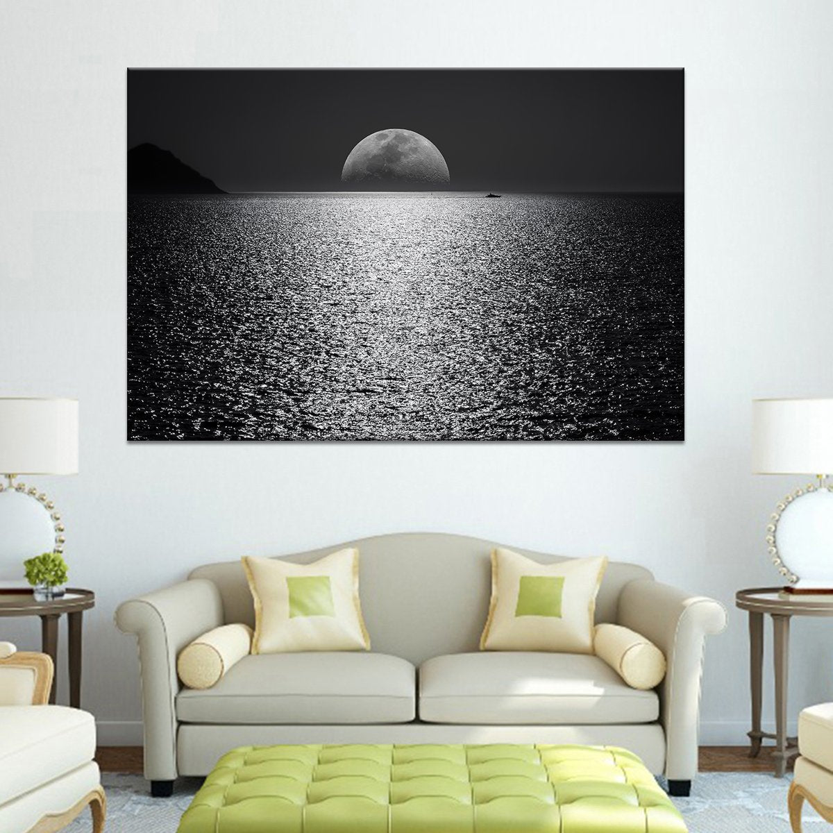 Moon On The Horizon Multi Panel Canvas Wall Art