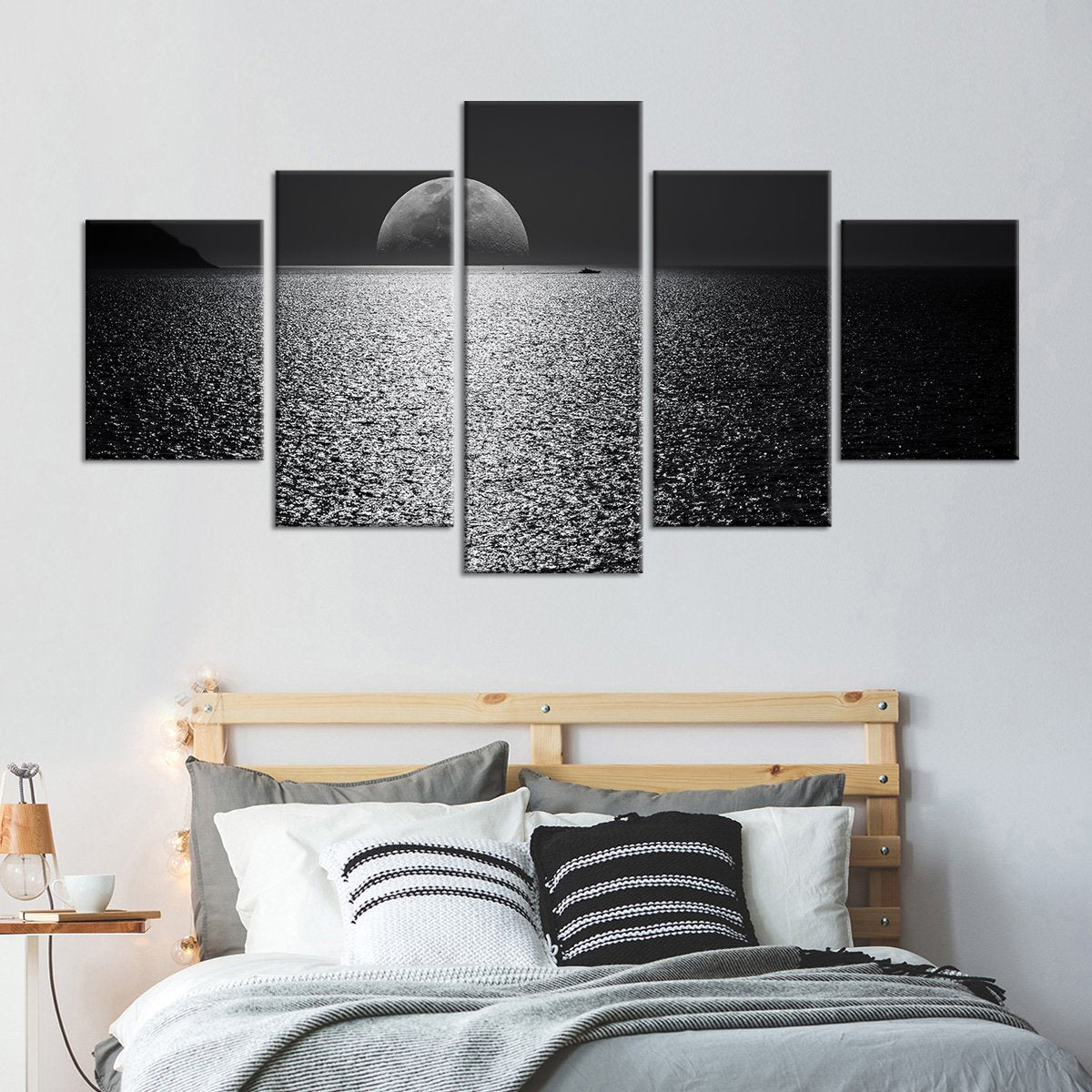 Moon On The Horizon Multi Panel Canvas Wall Art