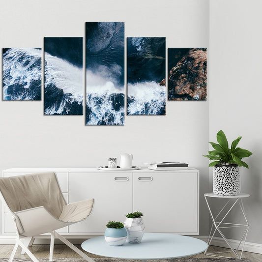 Stunning Crashing Waves Multi Panel Canvas Wall Art