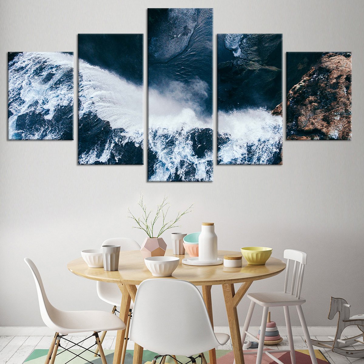 Stunning Crashing Waves Multi Panel Canvas Wall Art