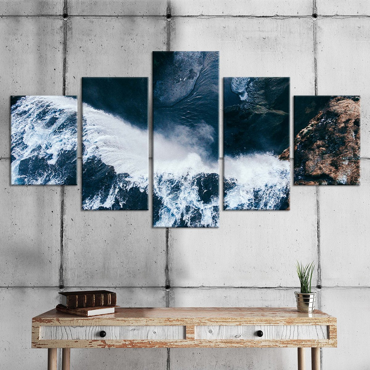 Stunning Crashing Waves Multi Panel Canvas Wall Art
