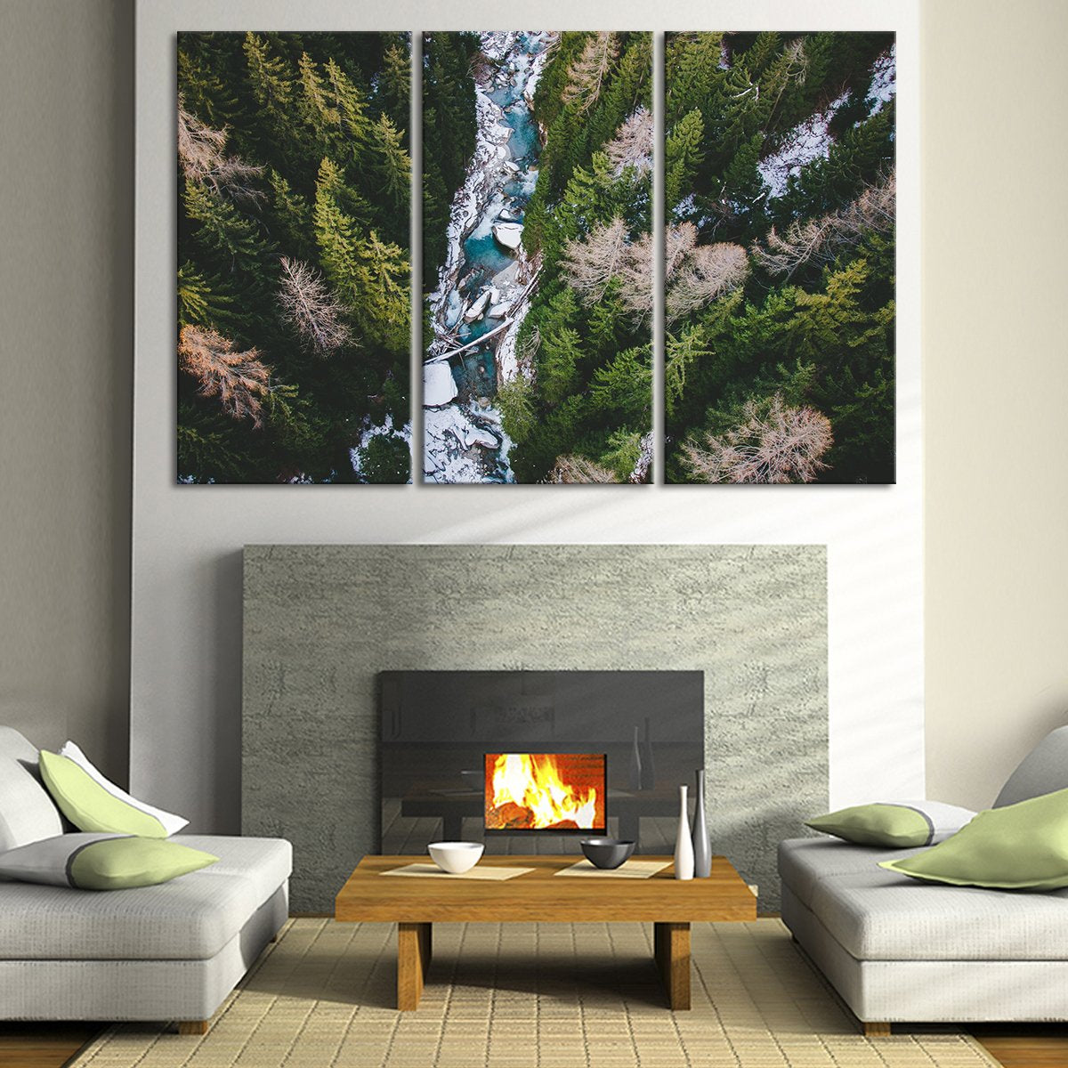 Forest Landscape From Above Multi Panel Canvas Wall Art