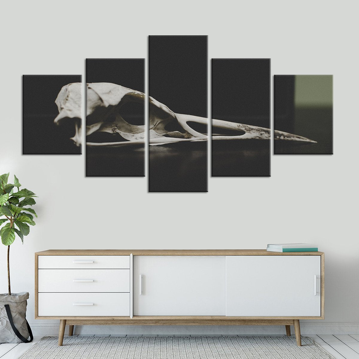 Simple Skull Multi Panel Canvas Wall Art