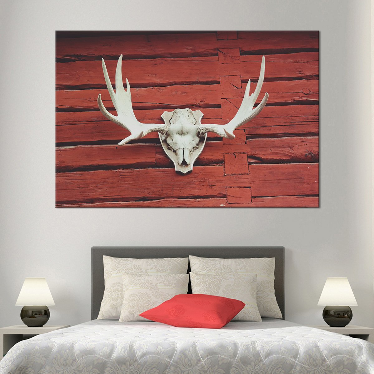 Antlers At The Barn Multi Panel Canvas Wall Art