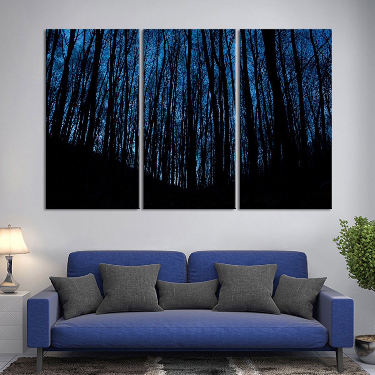 Gloomy Forest Multi Panel Canvas Wall Art