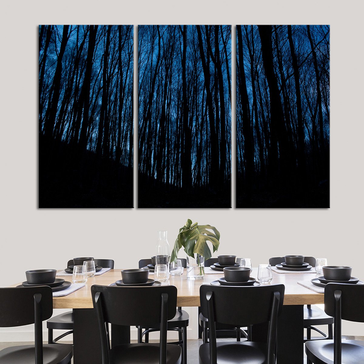 Gloomy Forest Multi Panel Canvas Wall Art