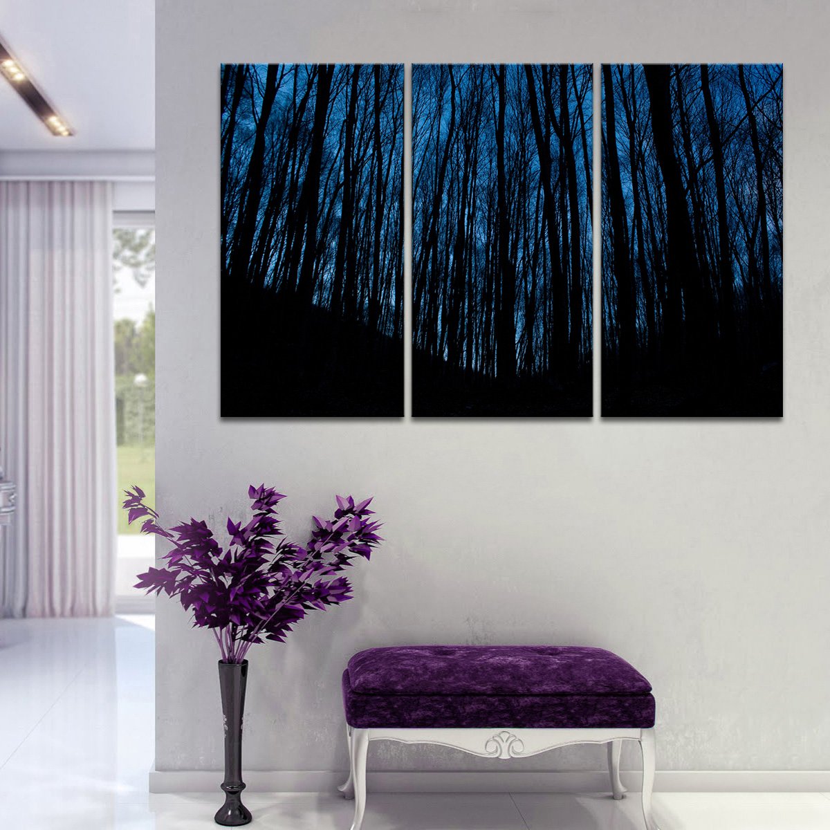 Gloomy Forest Multi Panel Canvas Wall Art