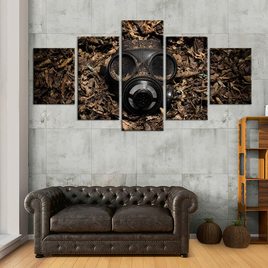 Gas Mask Multi Panel Canvas Wall Art