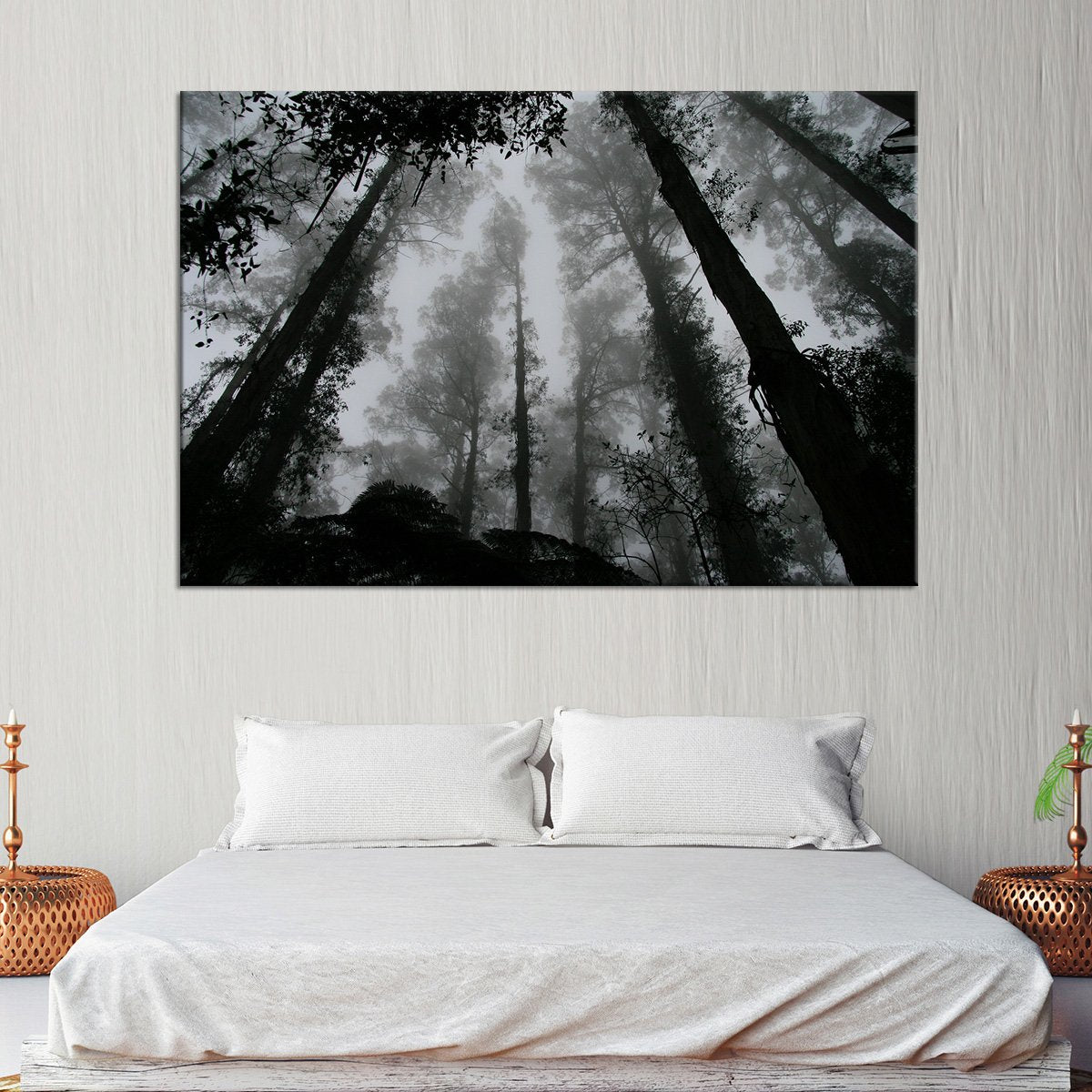 Fog Covering The Forest Multi Panel Canvas Wall Art