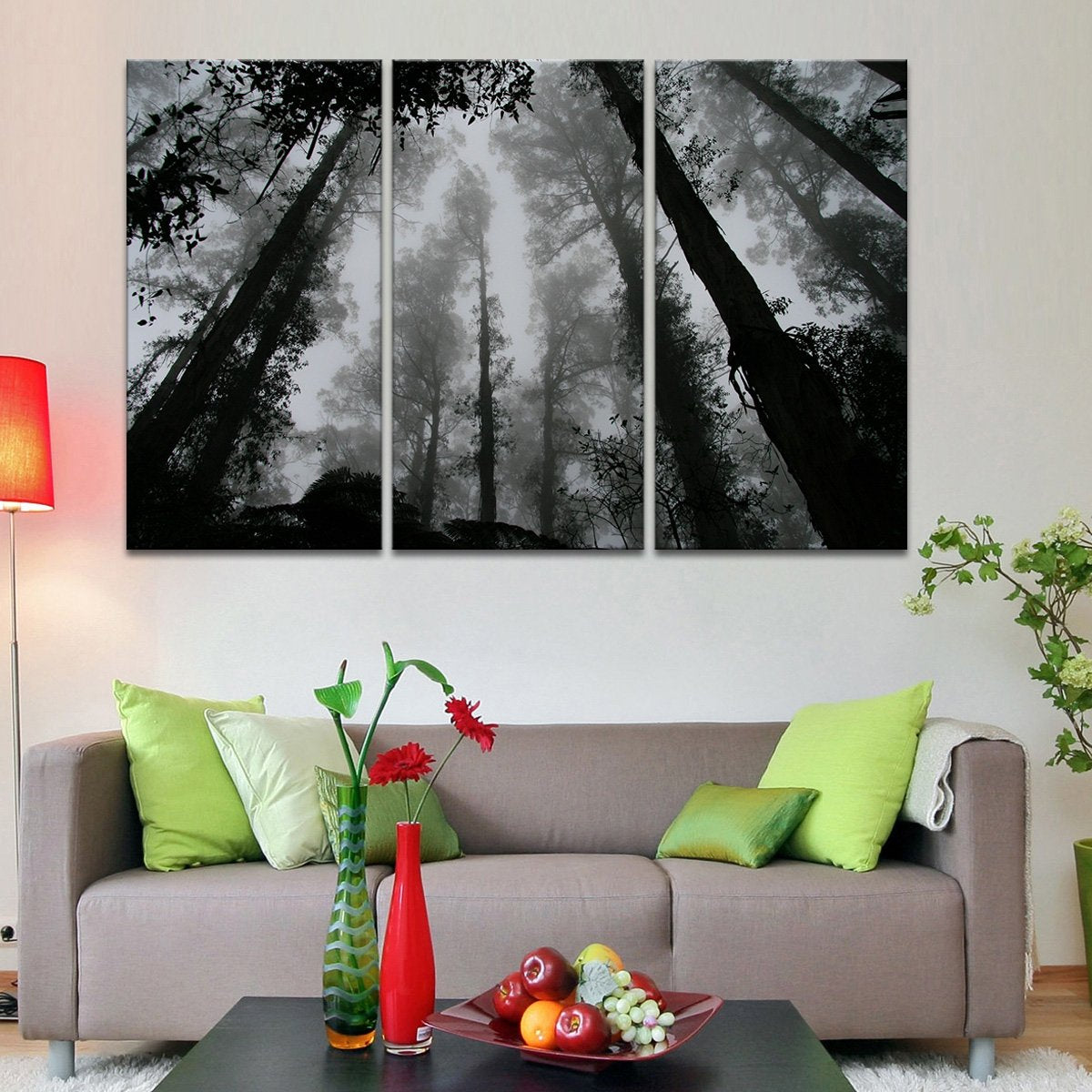 Fog Covering The Forest Multi Panel Canvas Wall Art