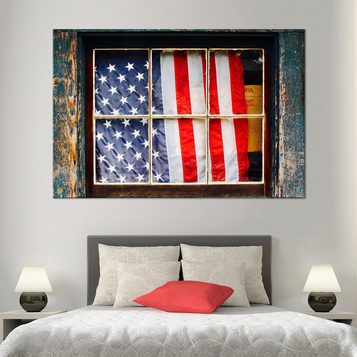 Patriotic Window Multi Panel Canvas Wall Art