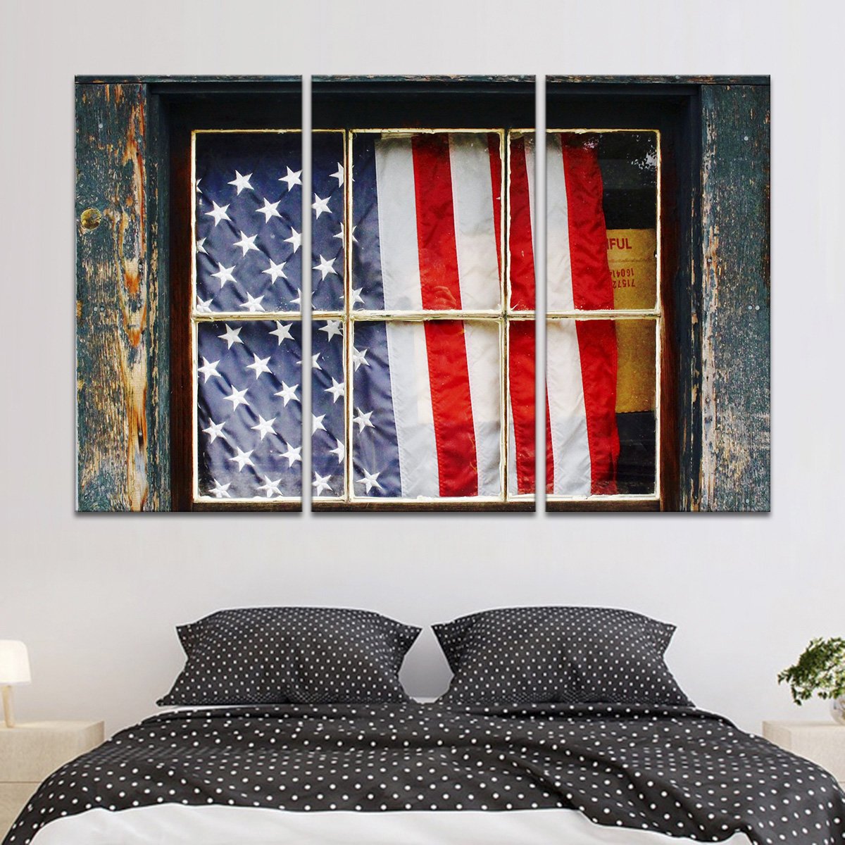Patriotic Window Multi Panel Canvas Wall Art