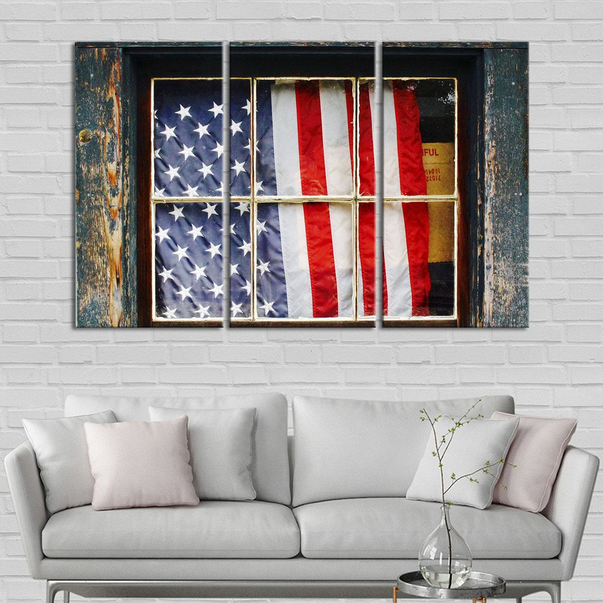 Patriotic Window Multi Panel Canvas Wall Art