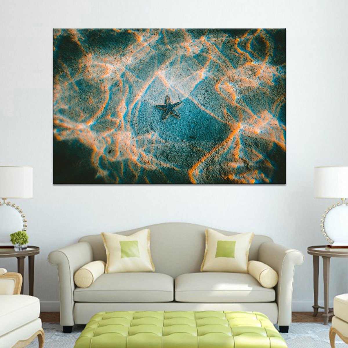 Sandy Starfish Multi Panel Canvas Wall Art