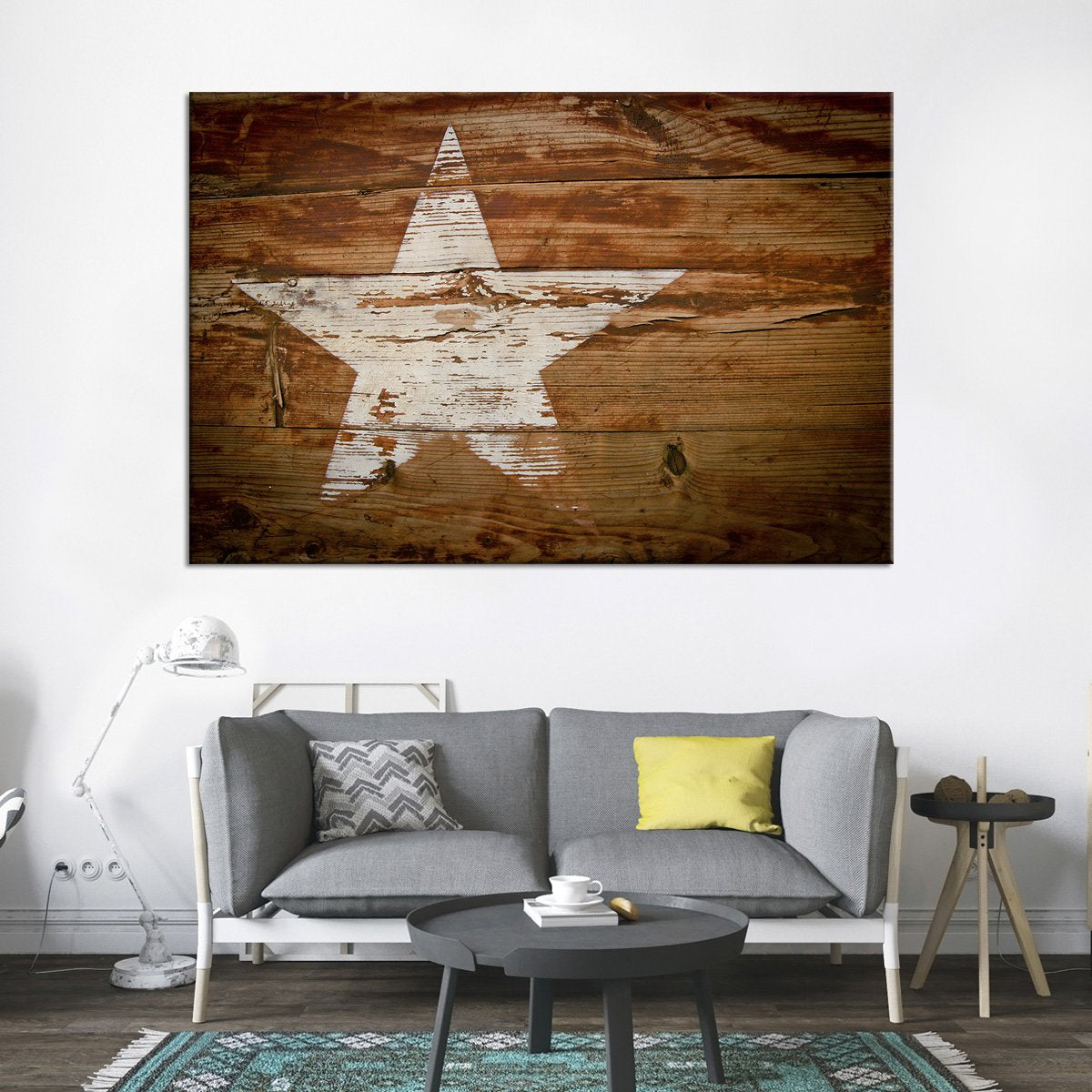 Wooden Star Multi Panel Canvas Wall Art