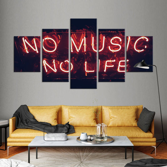 No Music No Life Multi Panel Canvas Wall Art