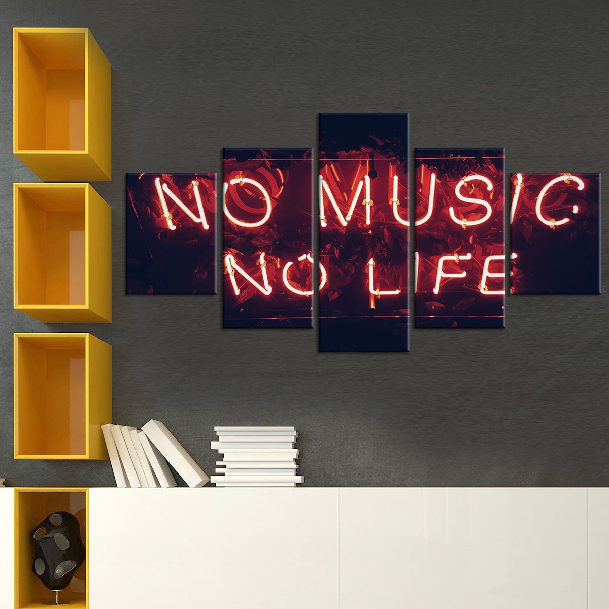 No Music No Life Multi Panel Canvas Wall Art