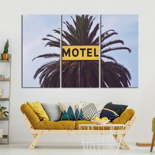 Tropical Vintage Motel Multi Panel Canvas Wall Art